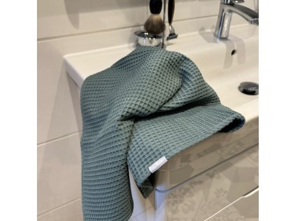 Vaflový ručník/osuška - Zelená šalvějová