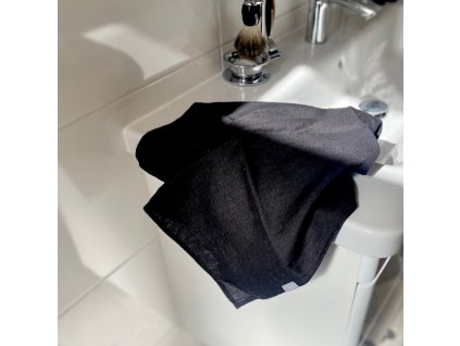 Lněný ručník / osuška - Černá (Black)