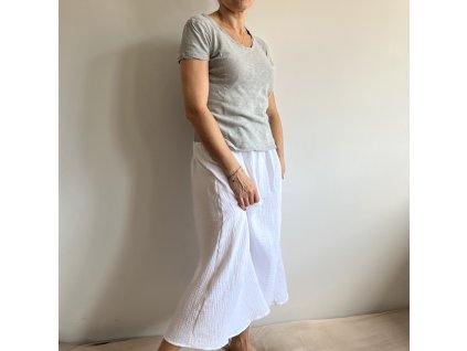 Univerzální mušelínová sukně - Bílá