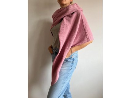 11823 6 muselinovy satek 135x135 cm staroruzova