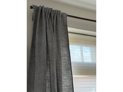 Aesthetic - Lněný závěs - Šedá melange - vyšší opacita, gramáž 420g/m2