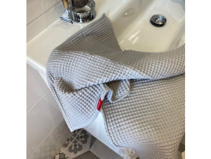 Bavlněný ručník/osuška s vaflovým vzorem - šedá střední (Grey)