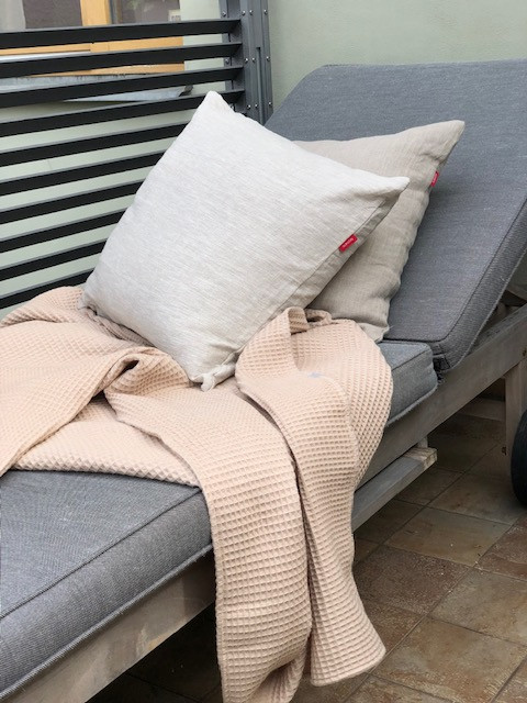 Letní vaflová deka - Světle šedá Bavlněná vaflovina: Béžová