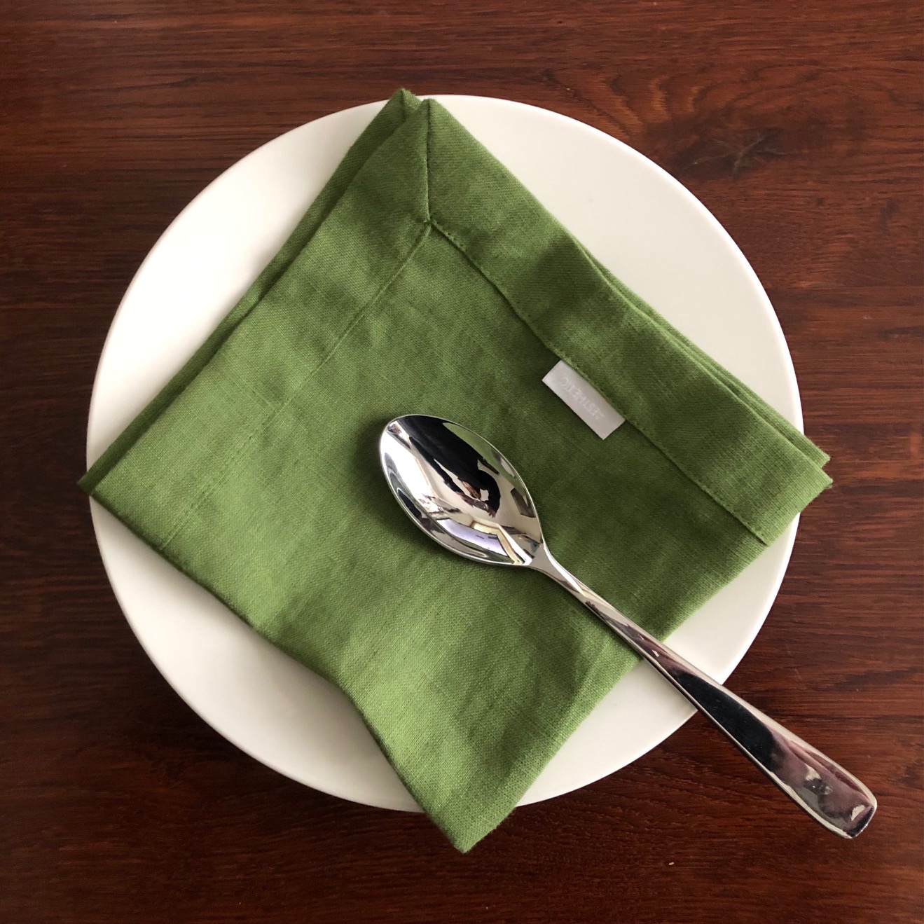 Lněný jídelní ubrousek - 100% len - Zelená (Green Moss) - gramáž 185g/m2