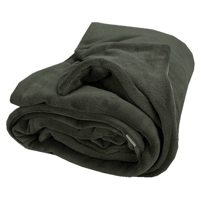 Mikroplyšová deka/ přehoz - khaki