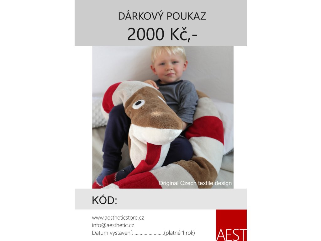 Elektronický dárkový poukaz -design děti Hodnota: 2000 KČ