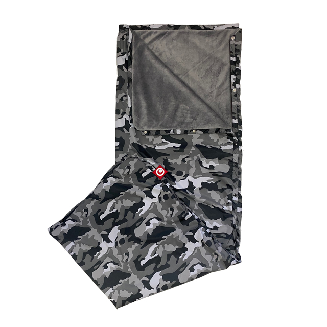 Outdoorová deka/spací pytel 2v1 - šedá maskáč