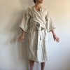 Lněný dámský župan UNI - Oatmeal