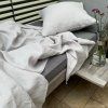 Lněná deka / osuška na zahradu - Světle šedá