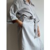 Lněný dámský župan UNI - Světle šedá