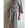 Lněný dámský župan UNI - Světle šedá