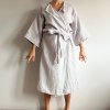 Lněný dámský župan UNI - Světle šedá