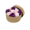Mýdlové květy v krabičce - růže kombinace růžovo-fialová