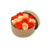 Mýdlové květy v krabičce - růže kombinace oranžová