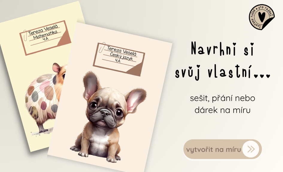 vytvořte si vlastní design na sešitech nebo dárcích