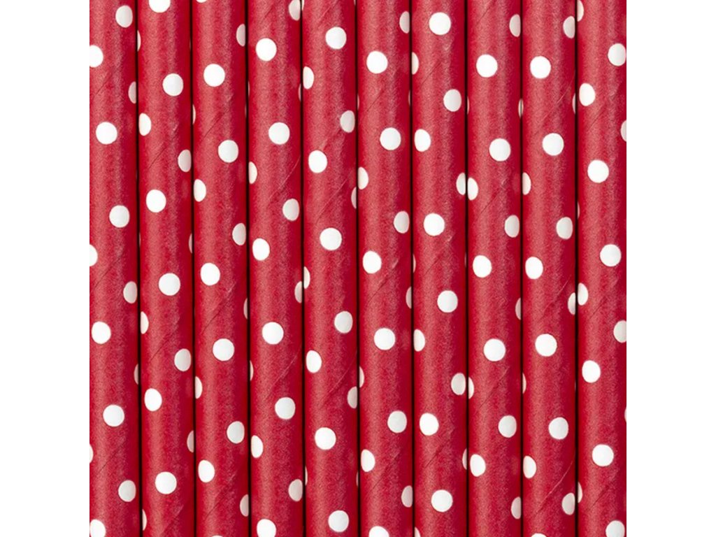 party dekorace brcka papirove cervene s puntiky