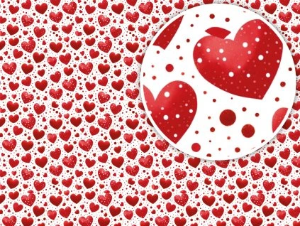 balicí papír láska srdíčka valentýn