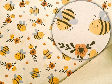 balicí papír se včelkama bee