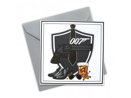 přání gratulace pánská 007 agent