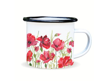 plecháček vlčí máky akvarel