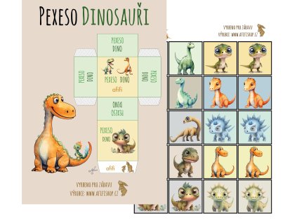 dinosaurus pexeso papirove