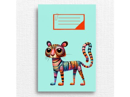 školní sešit s tygrem
