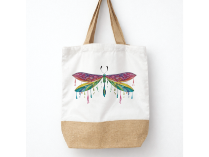 taška s barevnou vážkou