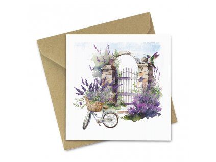 přání s levandulí a bránou kolo