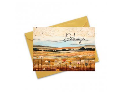 přání děkuji podzimní téma pole