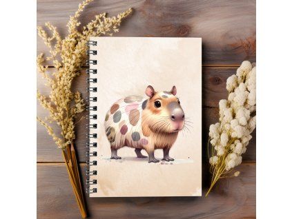 kroužkový sešit A5 tečkovaný kapybara