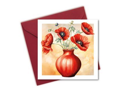 přání vlčí máky a váza