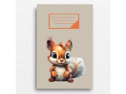 školní sešit s veverkou