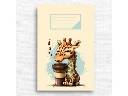 školní sešit se žirafou