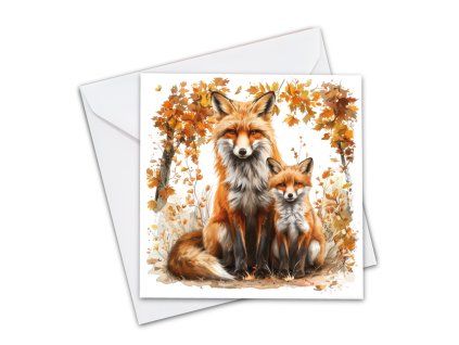 přání podzimní s liškami