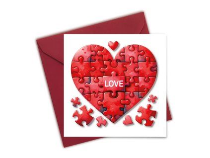 přání valentýnské srdce puzzle