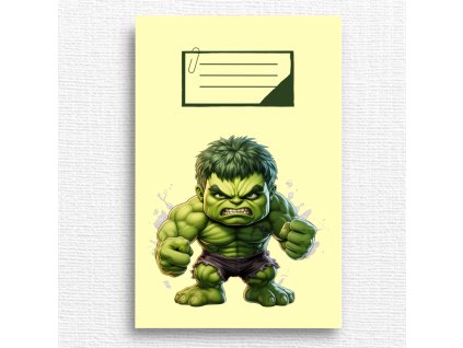 školní sešit s hulkem