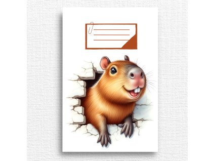 školní sešit s kapybarou