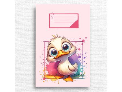 školní sešit s kachničkou