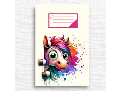 školní sešit s jednorožcem