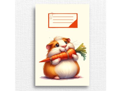 školní sešit s morčetem