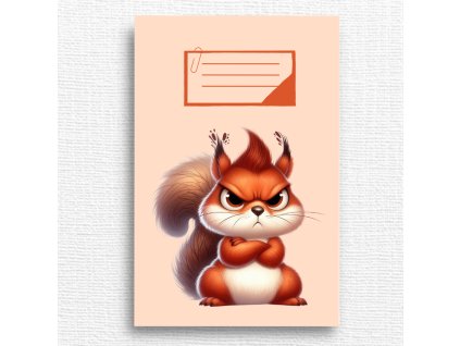 školní sešit s veverkou