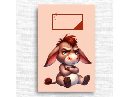 školní sešit s oslíkem