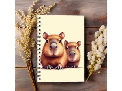 kroužkový sešit A5 tečkovaný kapybary