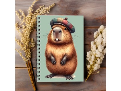 kroužkový sešit kapybara A5 tečkovaný