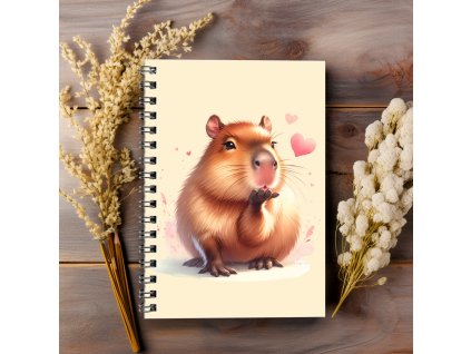 kroužkový sešit A5 tečkovaný kapybara