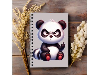 kroužkový sešit A5 tečkovaný panda