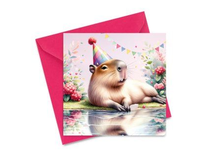 přáníčko k narozeninám kapybara slaví
