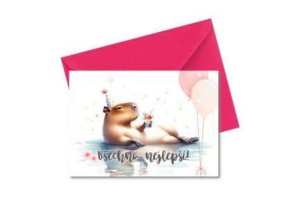 přání s kapybarou slaví narozeniny vtipné