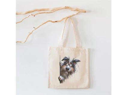 nakupni taska platena se psem pred