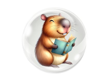 magnet na lednici kapybara čtenář
